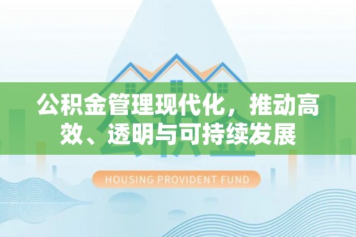 南陵公积金管理现代化，推动高效、透明与可持续发展
