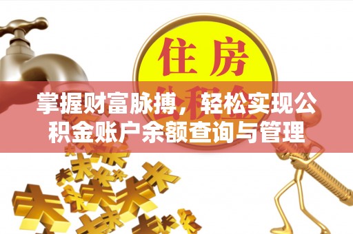 南陵掌握财富脉搏，轻松实现公积金账户余额查询与管理