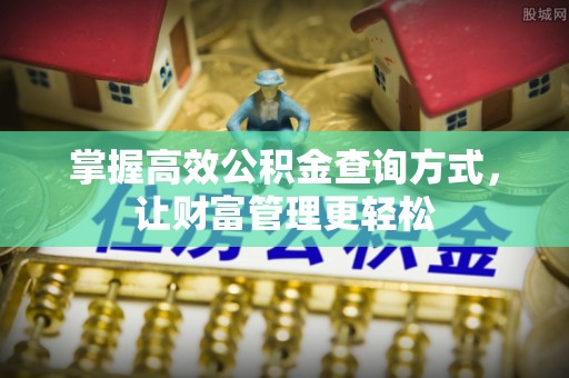 南陵掌握高效公积金查询方式，让财富管理更轻松
