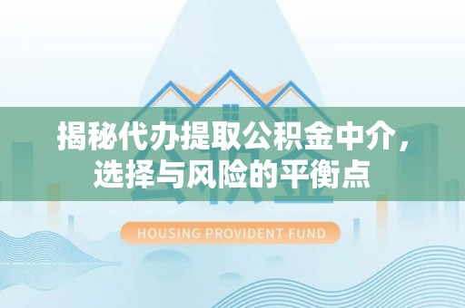 南陵揭秘代办提取公积金中介，选择与风险的平衡点