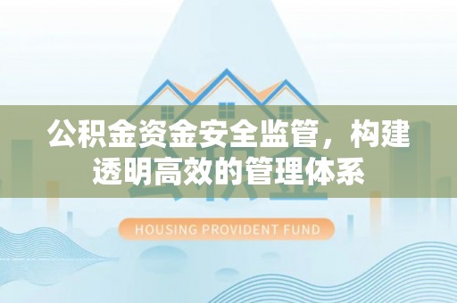 南陵公积金资金安全监管，构建透明高效的管理体系