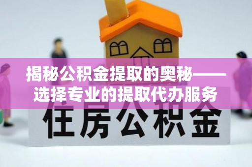 南陵揭秘公积金提取的奥秘——选择专业的提取代办服务